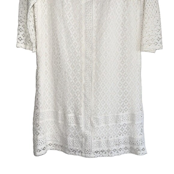 Skies Are Blue Ivory Laced Dress M Embroidered Sheer Sleeves Womens - Picture 4 of 13